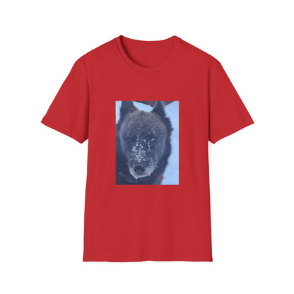 Wolf Face T‑Shirt  Frosty Snow Dog Portrait Tee