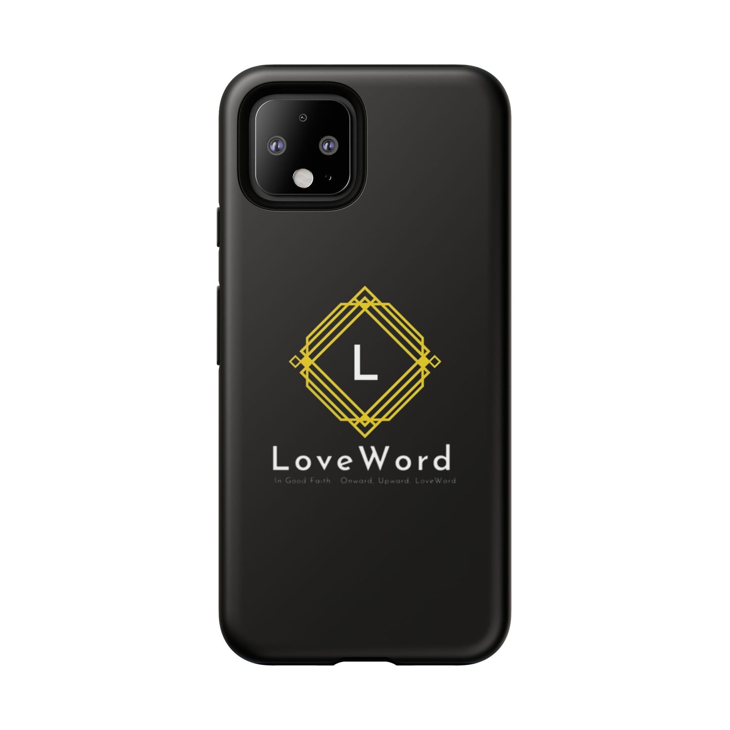 LoveWord Monogram Tough Phone Case — Black Protective iPhone Cover