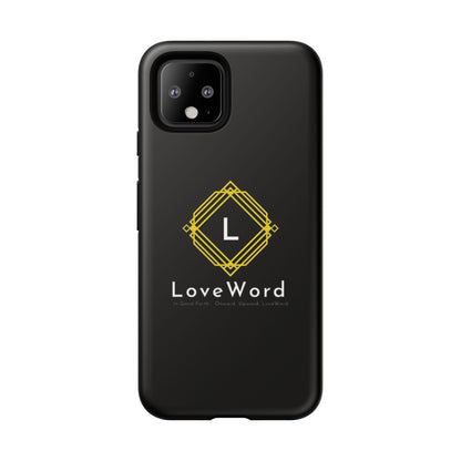 LoveWord Monogram Tough Phone Case — Black Protective iPhone Cover