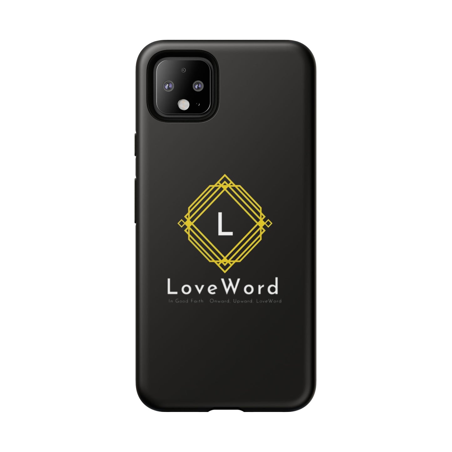 LoveWord Monogram Tough Phone Case — Black Protective iPhone Cover
