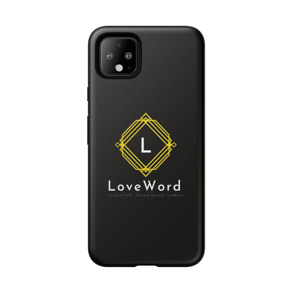 LoveWord Monogram Tough Phone Case — Black Protective iPhone Cover