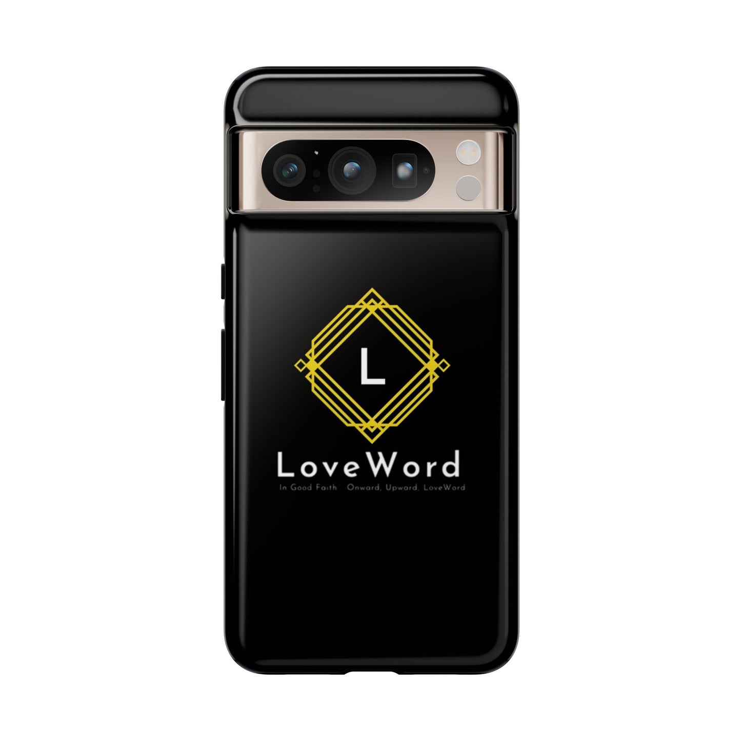 LoveWord Monogram Tough Phone Case — Black Protective iPhone Cover