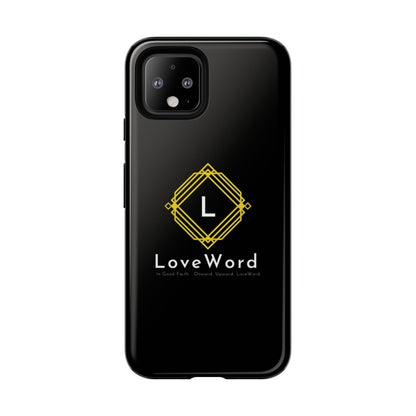 LoveWord Monogram Tough Phone Case — Black Protective iPhone Cover
