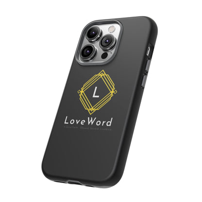 LoveWord Monogram Tough Phone Case — Black Protective iPhone Cover