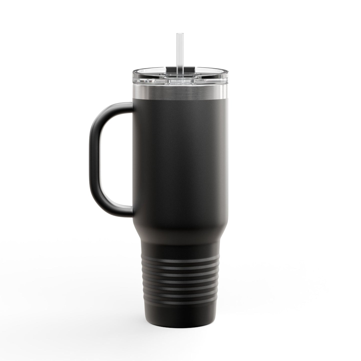 40oz Insulated Travel Mug with LoveWord Logo — Large Spill‑Resistant Tumbler with Straw & Handle