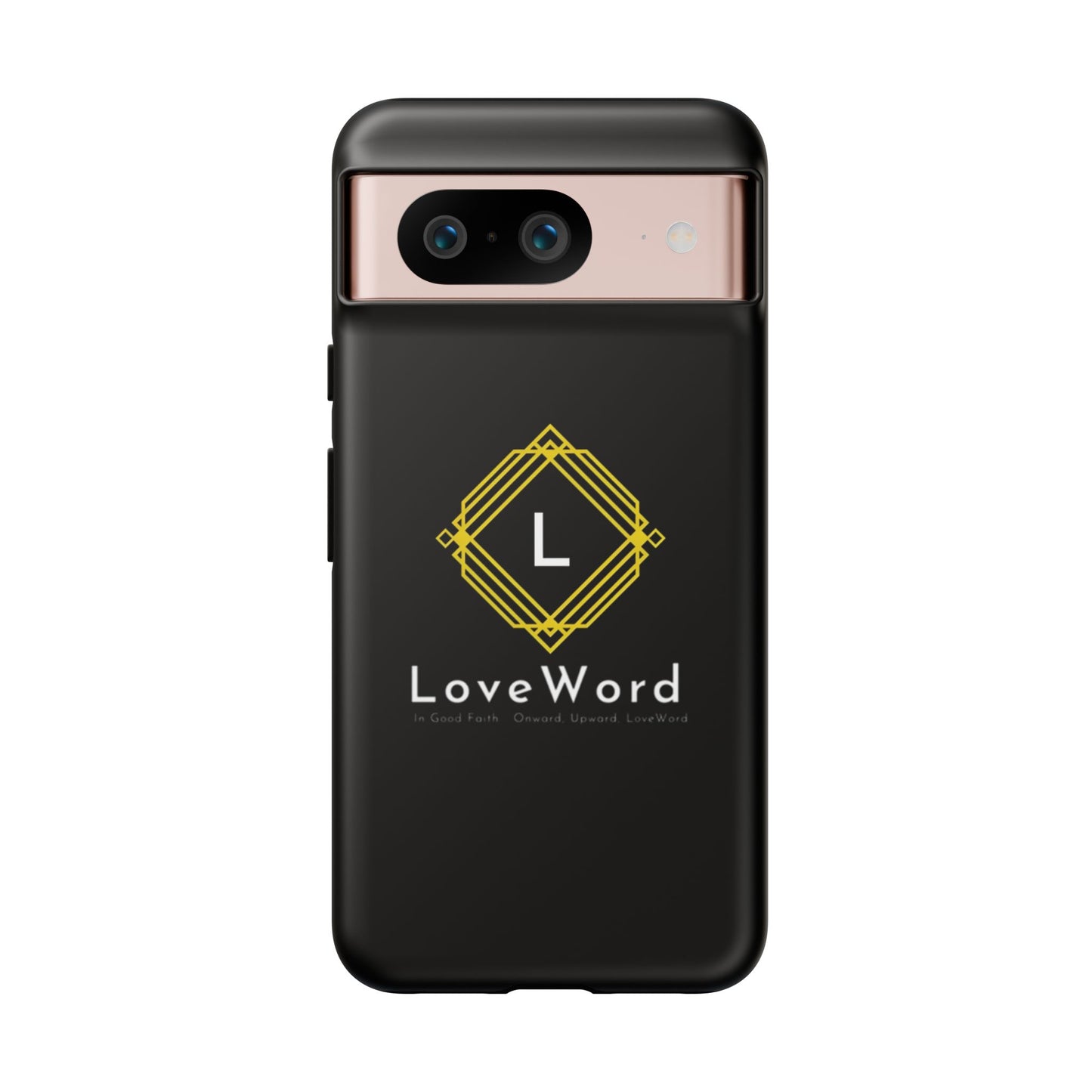 LoveWord Monogram Tough Phone Case — Black Protective iPhone Cover