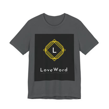 LoveWord Monogram Tee — Geometric Gold Emblem T‑Shirt