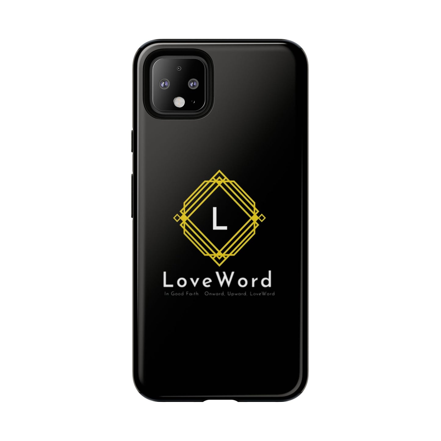 LoveWord Monogram Tough Phone Case — Black Protective iPhone Cover
