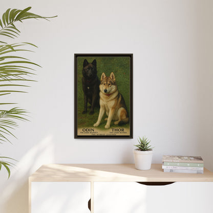 Odin & Thor Hybrid Legends Framed Matte Canvas Art