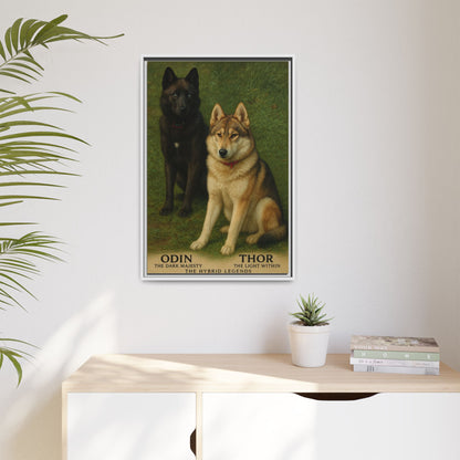 Odin & Thor Hybrid Legends Framed Matte Canvas Art