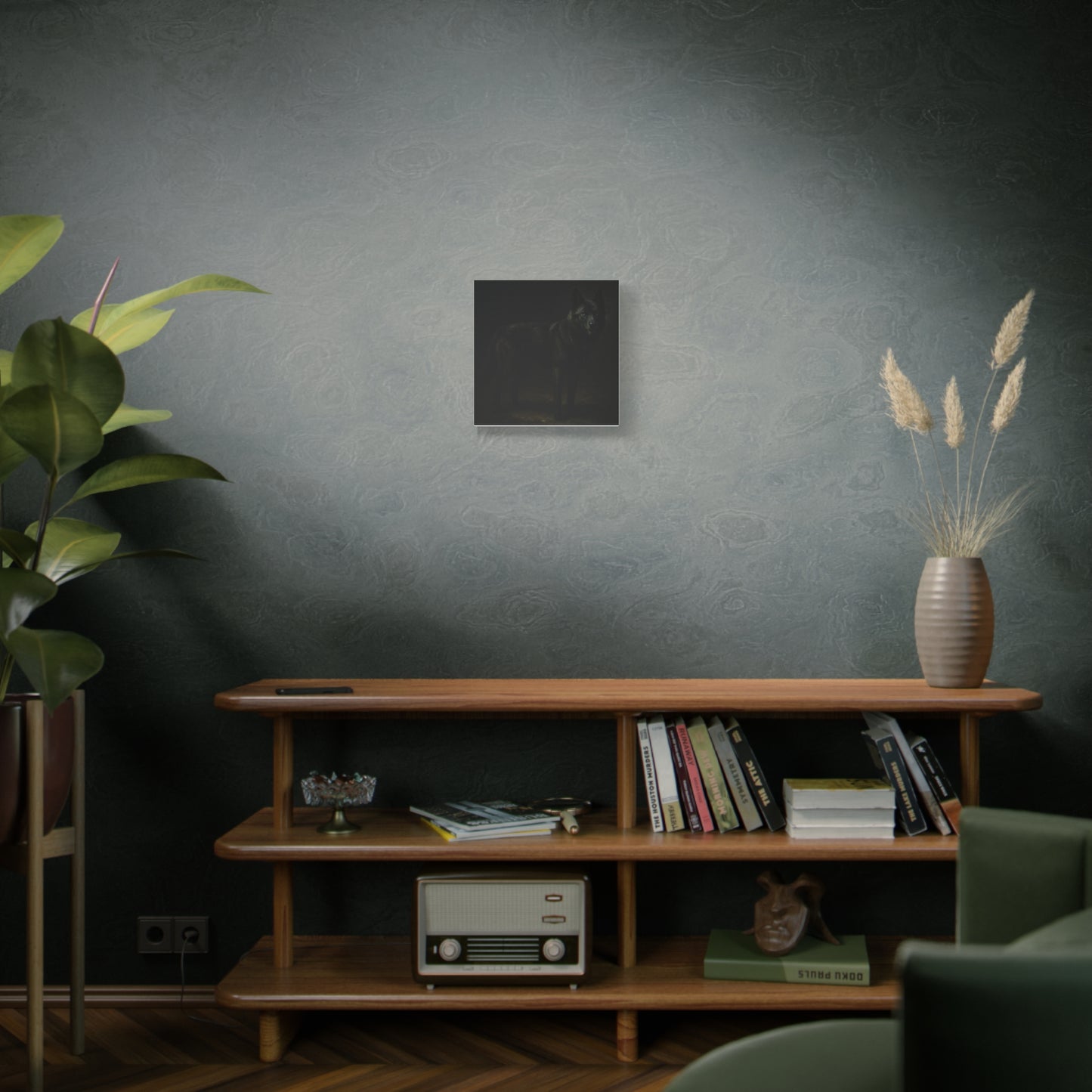 Odin – The Dark Majesty” Premium Poster Print, Black German Shepherd Canvas Wall Art — Dark Moody Animal Portrait