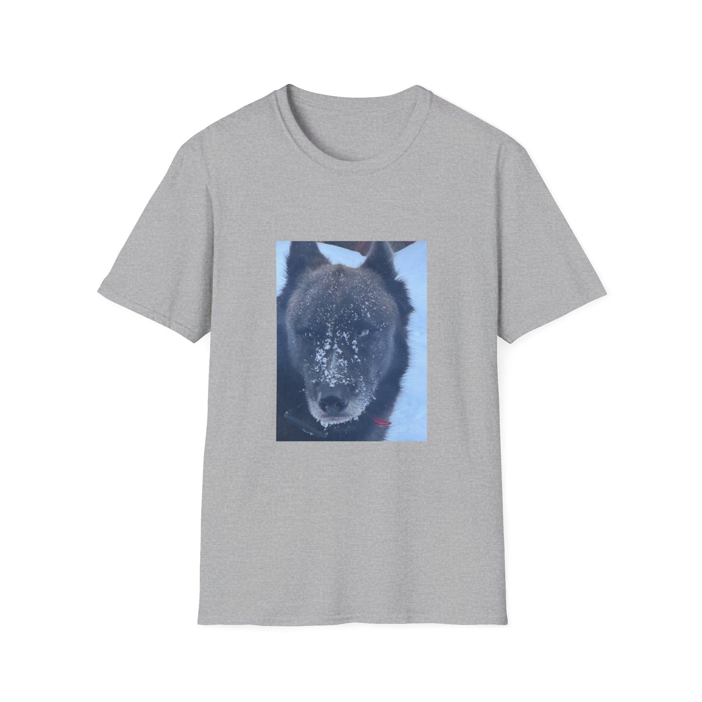 Wolf Face T‑Shirt  Frosty Snow Dog Portrait Tee