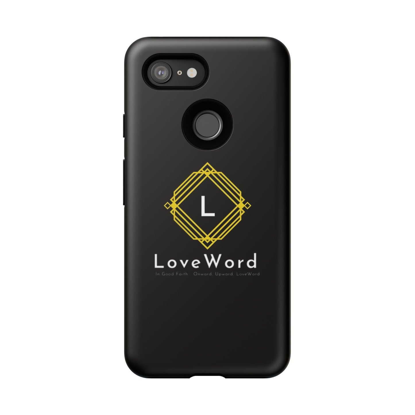 LoveWord Monogram Tough Phone Case — Black Protective iPhone Cover