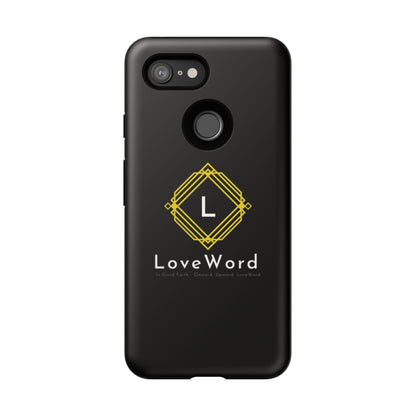 LoveWord Monogram Tough Phone Case — Black Protective iPhone Cover