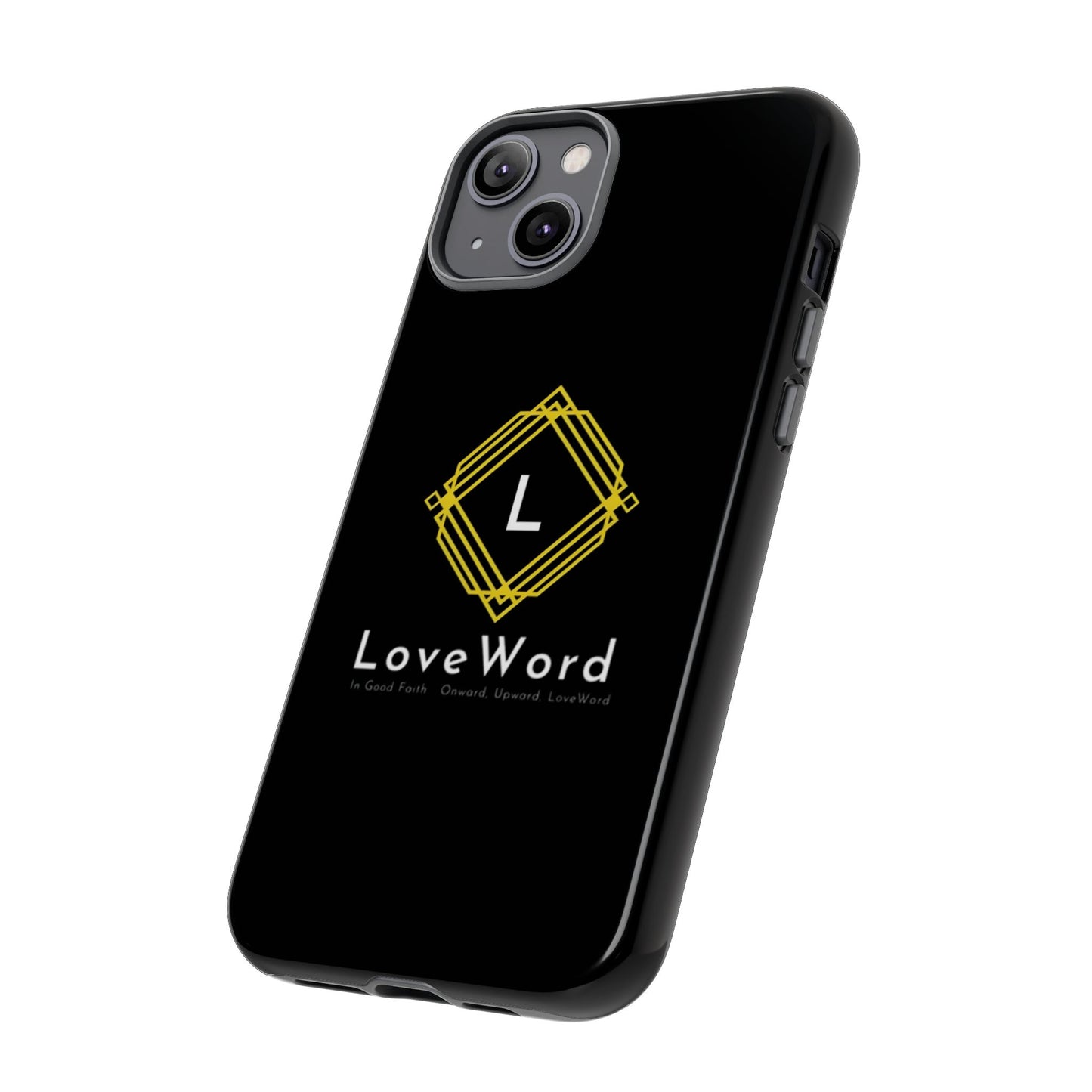 LoveWord Monogram Tough Phone Case — Black Protective iPhone Cover