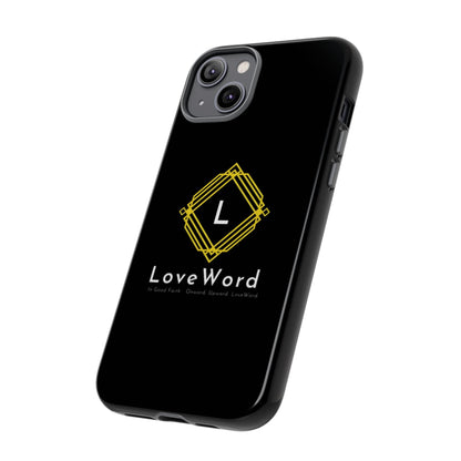 LoveWord Monogram Tough Phone Case — Black Protective iPhone Cover
