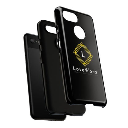 LoveWord Monogram Tough Phone Case — Black Protective iPhone Cover