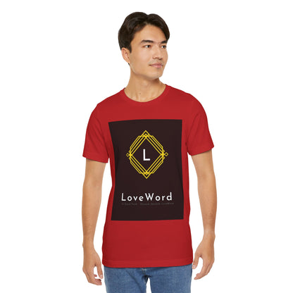 LoveWord Monogram Tee — Geometric Gold Emblem T‑Shirt