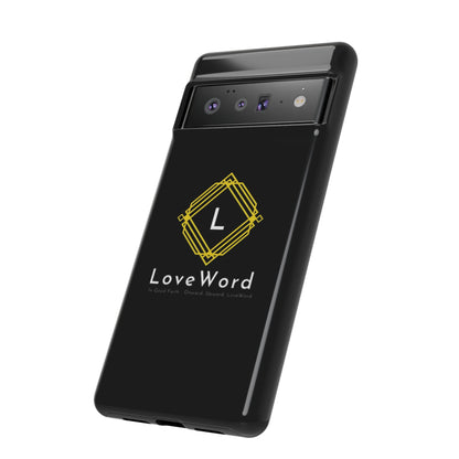 LoveWord Monogram Tough Phone Case — Black Protective iPhone Cover