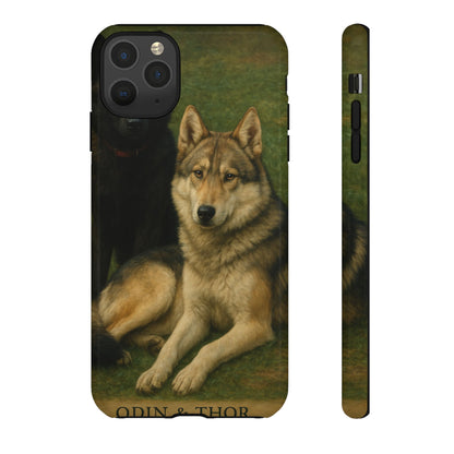 The Hybrids Legends Phone Case — Odin & Thor Vintage Canine Art Protective Cover