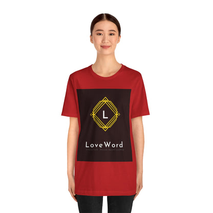 LoveWord Monogram Tee — Geometric Gold Emblem T‑Shirt
