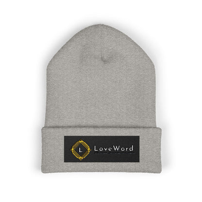 Embroidered 'LoveWord' Logo Cuffed Beanie