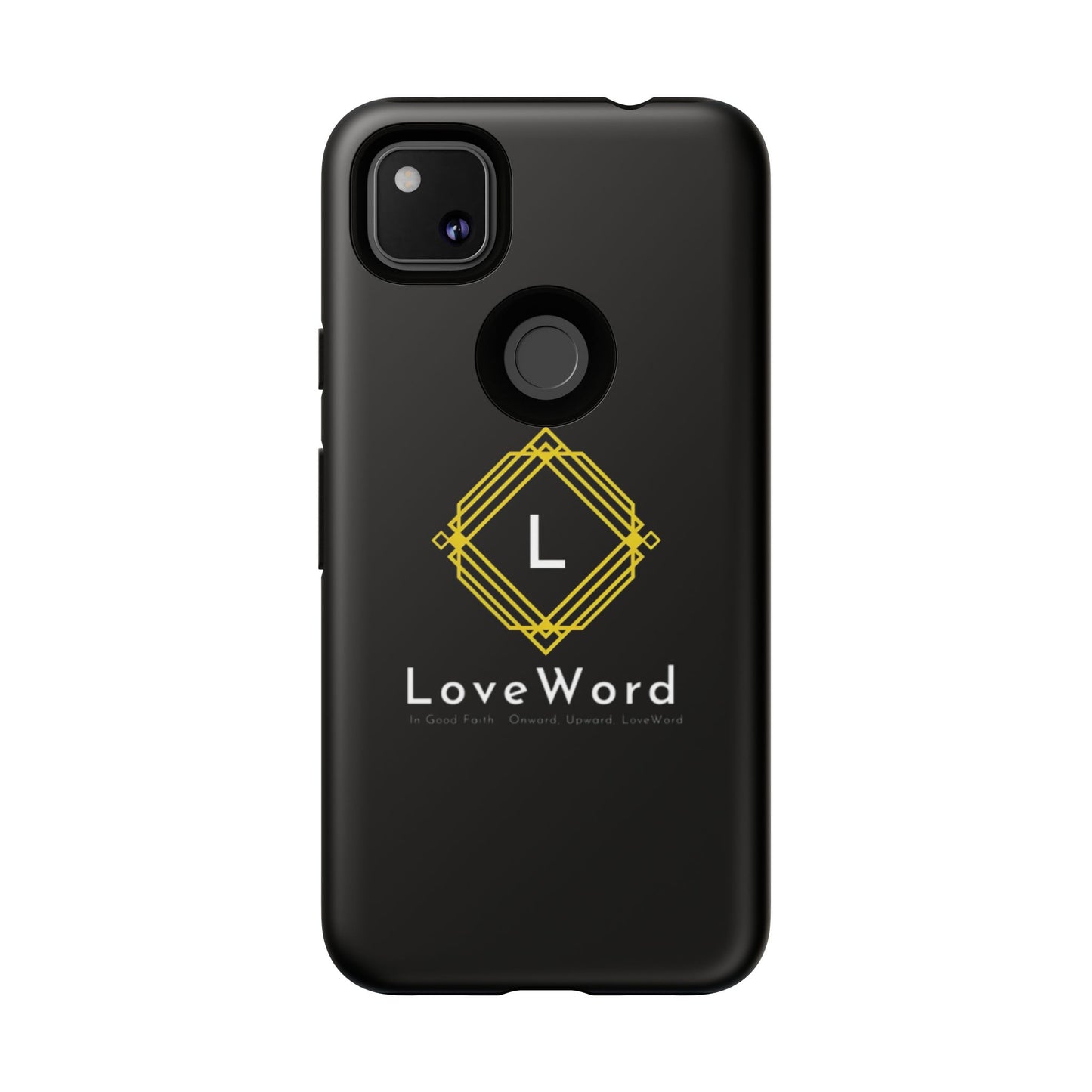 LoveWord Monogram Tough Phone Case — Black Protective iPhone Cover