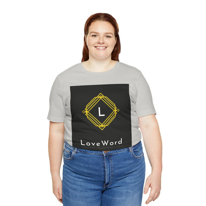 LoveWord Monogram Tee — Geometric Gold Emblem T‑Shirt