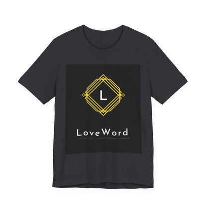 LoveWord Monogram Tee — Geometric Gold Emblem T‑Shirt