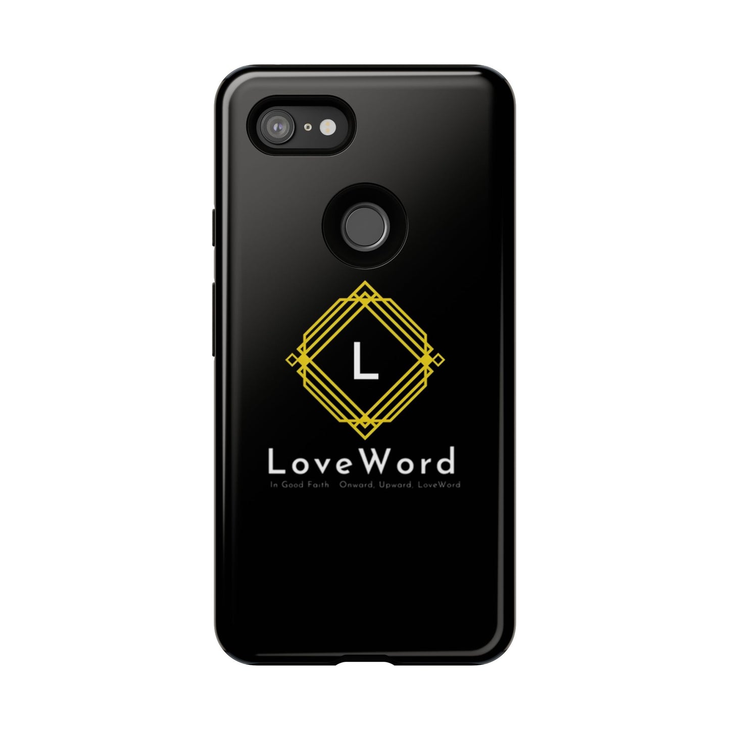 LoveWord Monogram Tough Phone Case — Black Protective iPhone Cover