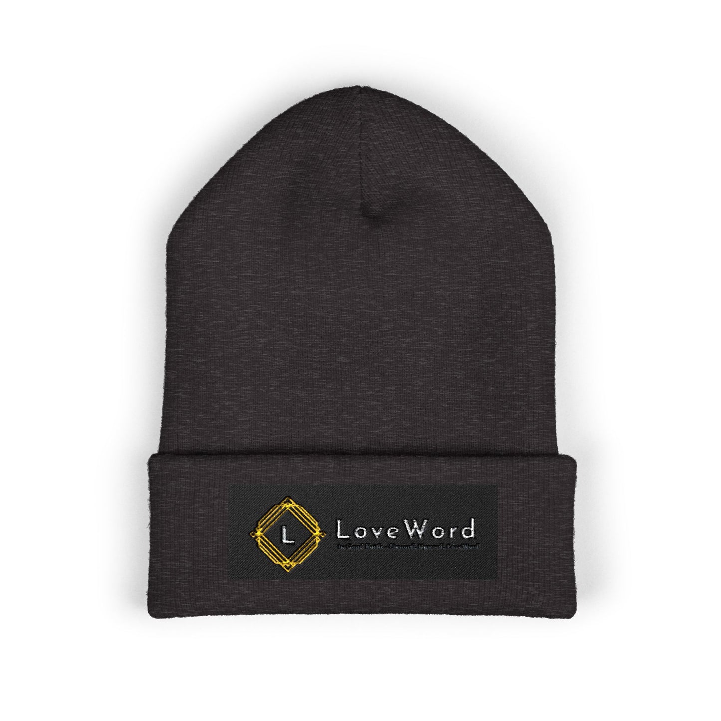 Embroidered 'LoveWord' Logo Cuffed Beanie