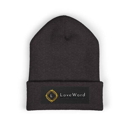Embroidered 'LoveWord' Logo Cuffed Beanie