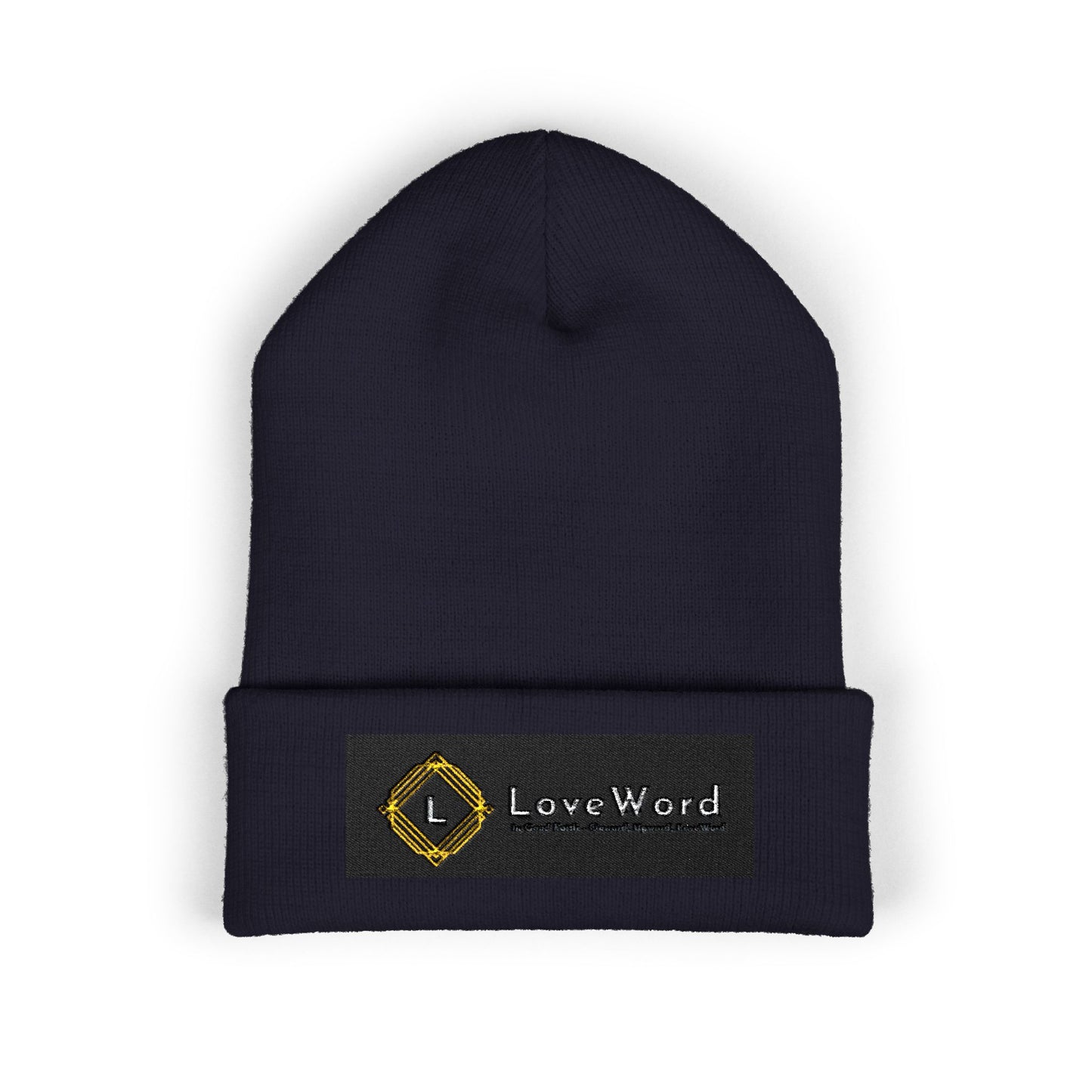 Embroidered 'LoveWord' Logo Cuffed Beanie