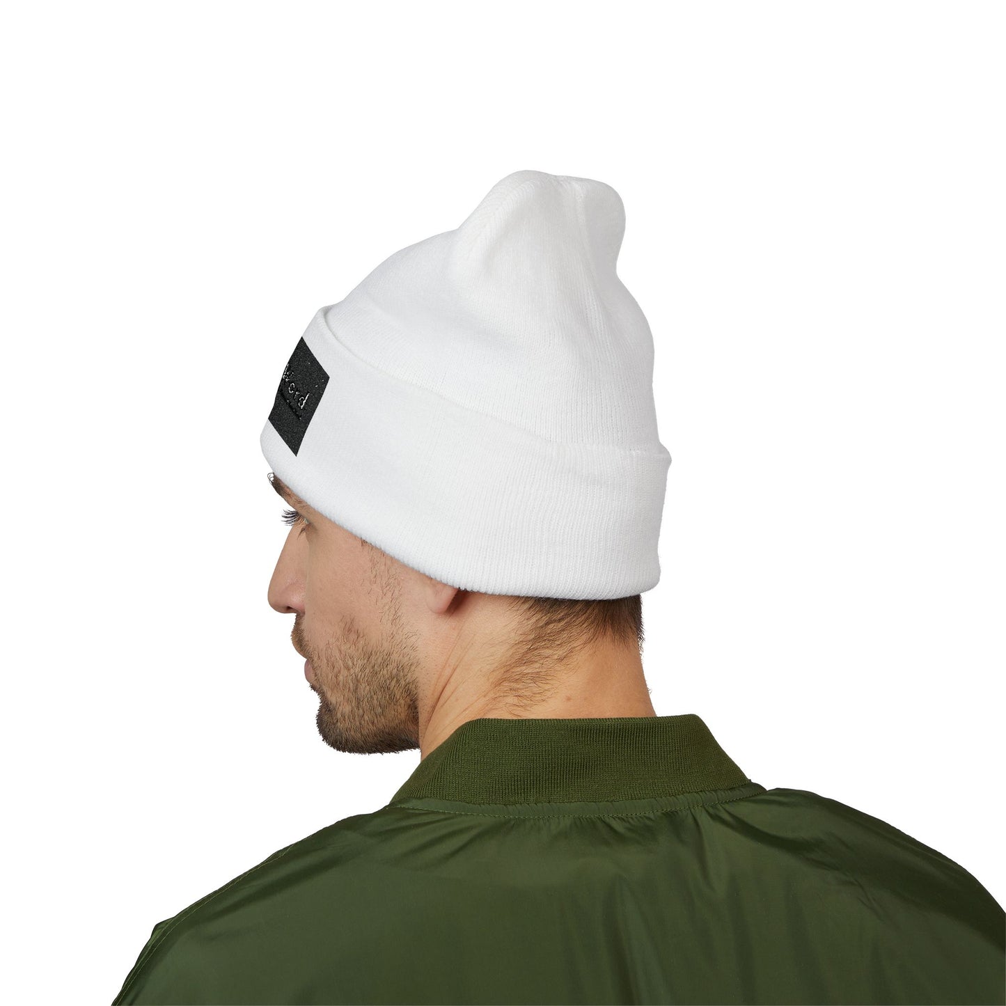 Embroidered 'LoveWord' Logo Cuffed Beanie