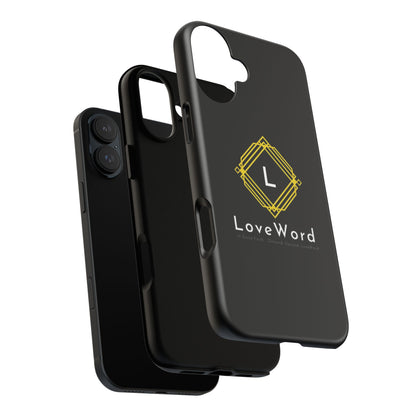 LoveWord Monogram Tough Phone Case — Black Protective iPhone Cover