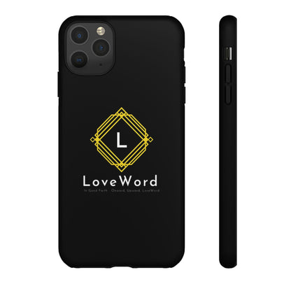 LoveWord Monogram Tough Phone Case — Black Protective iPhone Cover