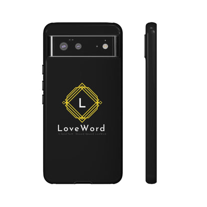 LoveWord Monogram Tough Phone Case — Black Protective iPhone Cover