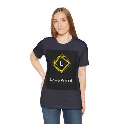 LoveWord Monogram Tee — Geometric Gold Emblem T‑Shirt