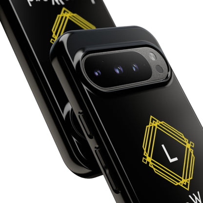 LoveWord Monogram Tough Phone Case — Black Protective iPhone Cover