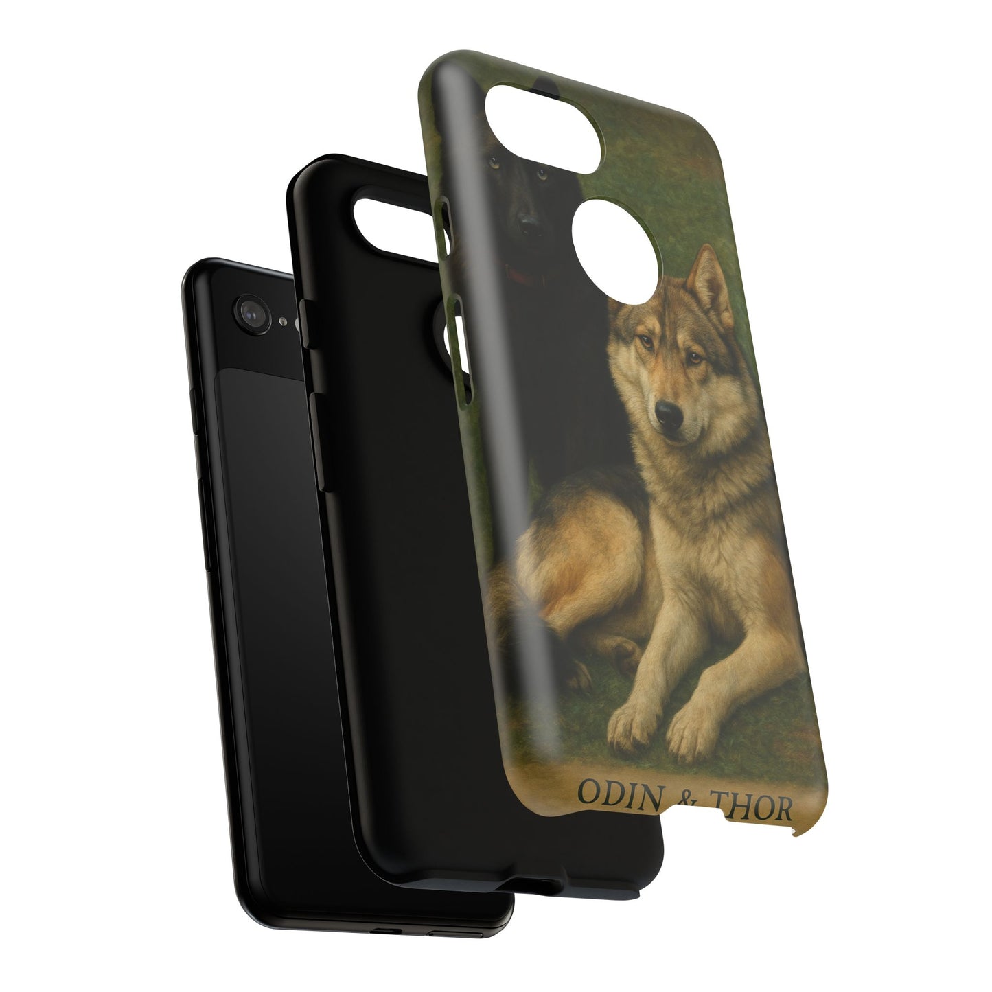 The Hybrids Legends Phone Case — Odin & Thor Vintage Canine Art Protective Cover