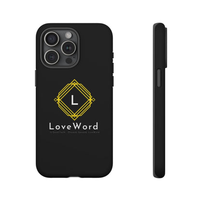 LoveWord Monogram Tough Phone Case — Black Protective iPhone Cover