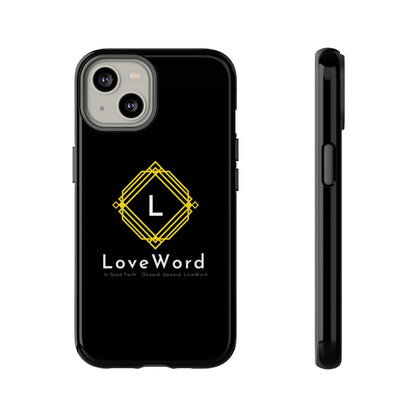 LoveWord Monogram Tough Phone Case — Black Protective iPhone Cover