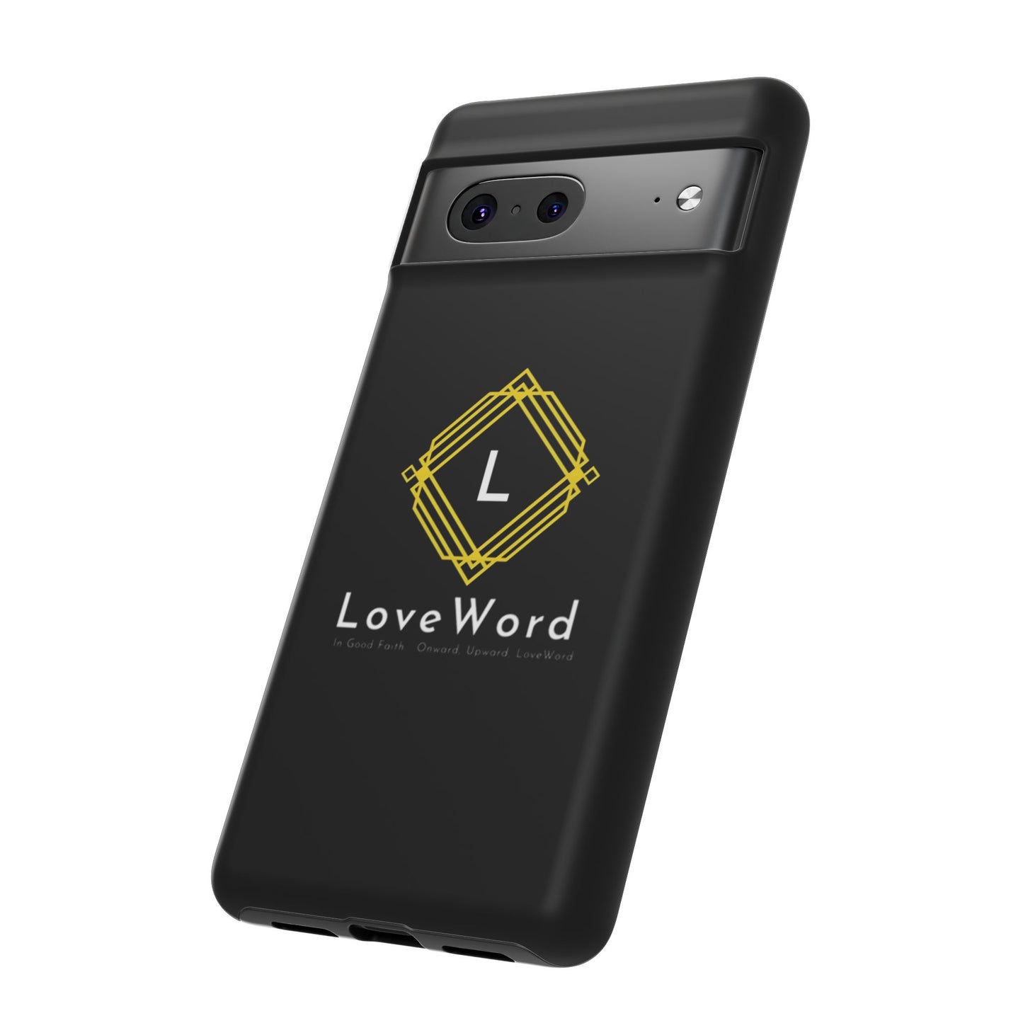 LoveWord Monogram Tough Phone Case — Black Protective iPhone Cover