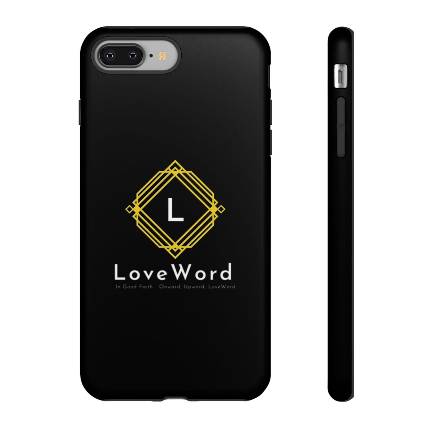 LoveWord Monogram Tough Phone Case — Black Protective iPhone Cover