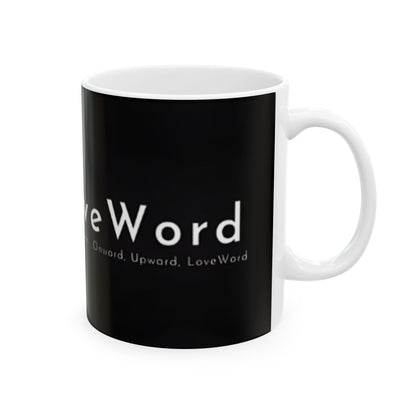 Love Wins Black Ceramic Mug – LoveWord Inspirational Faith Coffee Cup (11oz/15oz)