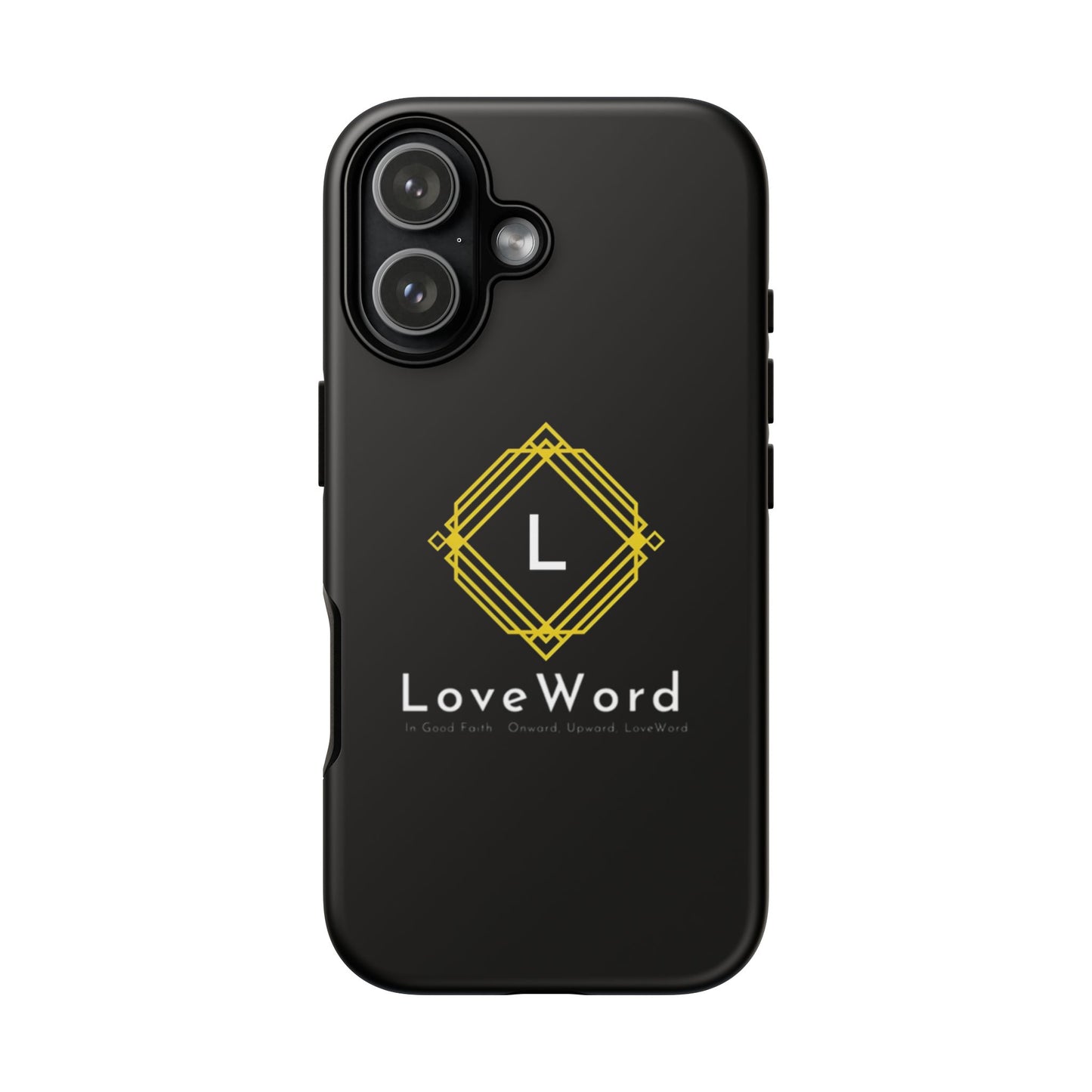 LoveWord Monogram Tough Phone Case — Black Protective iPhone Cover