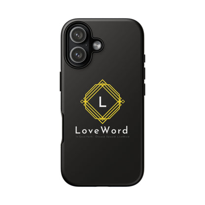LoveWord Monogram Tough Phone Case — Black Protective iPhone Cover