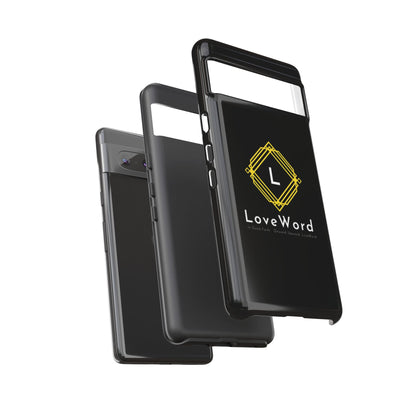 LoveWord Monogram Tough Phone Case — Black Protective iPhone Cover