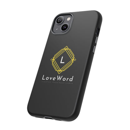 LoveWord Monogram Tough Phone Case — Black Protective iPhone Cover