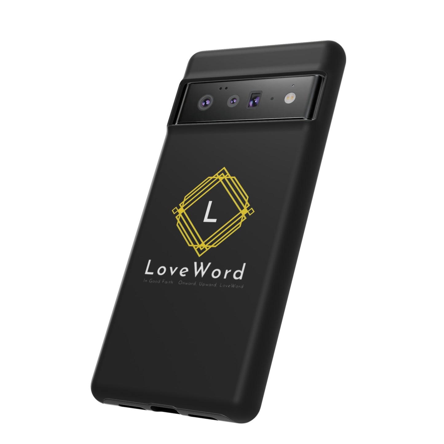 LoveWord Monogram Tough Phone Case — Black Protective iPhone Cover